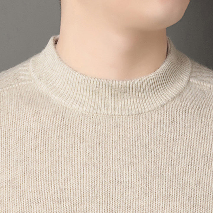 Herren-Yakwollpullover, Stehkragen, warm und gestrickt