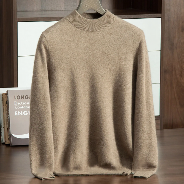 Herren-Kaschmirpullover, Stehkragen, Business-Casual