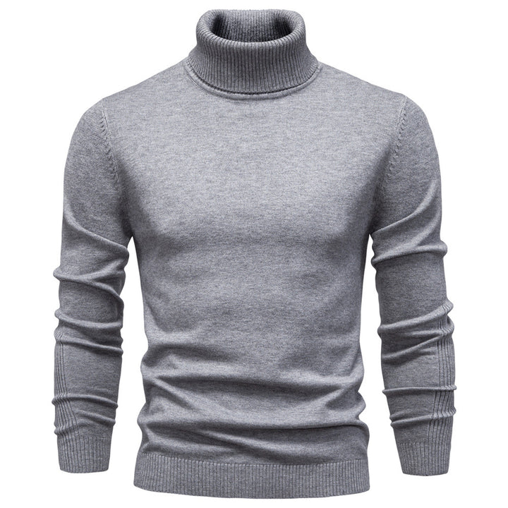 Herren-Rollkragenpullover, einfarbig, lässig
