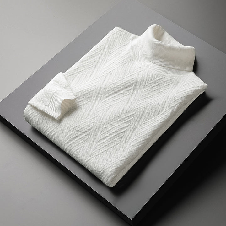 Herren-Rollkragenpullover, gefüttert, warm