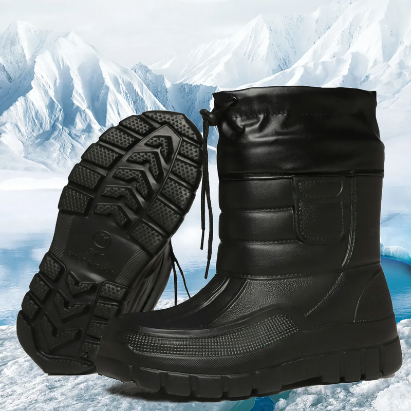 Herren-Winterstiefel, gefüttert, rutschfest, mittelhoher Schaft