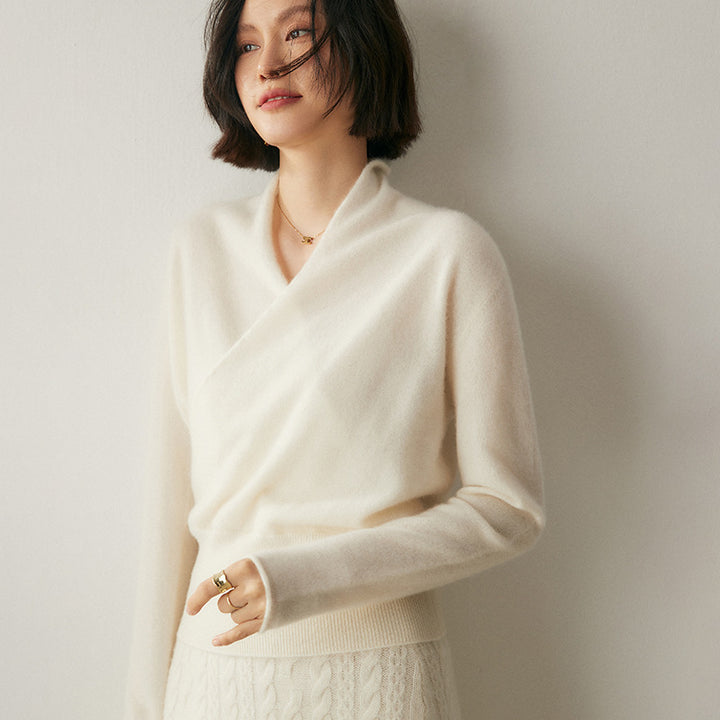 Damen-Strickpullover mit V-Ausschnitt