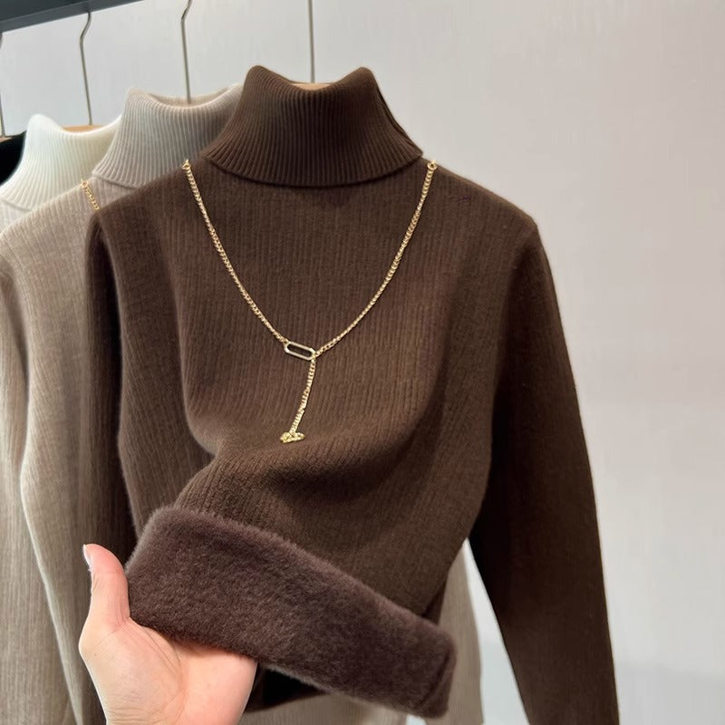 Damen-Unterzieh-Pullover mit Fleece-Futter