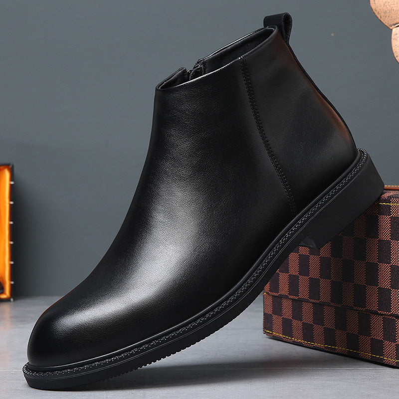 Gefütterte Herren-Lederstiefel, Schnürstiefeletten