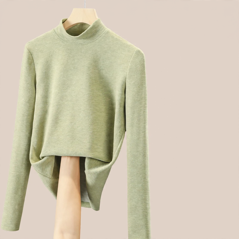 Damen-Unterziehshirt, gefüttert, mit Stehkragen