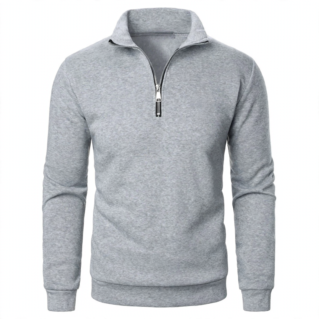 Herren-Sweatshirt mit Stehkragen und Reißverschluss