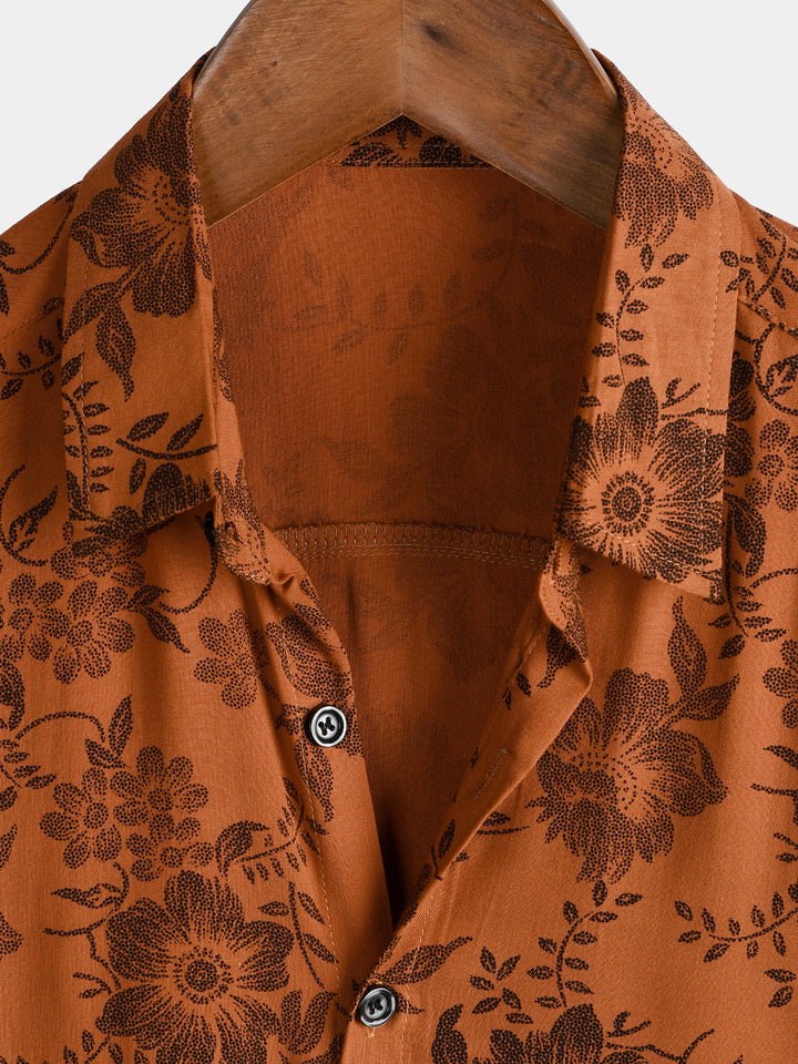 Drune | Retro Blumenmuster Mit Kurzen Ärmeln