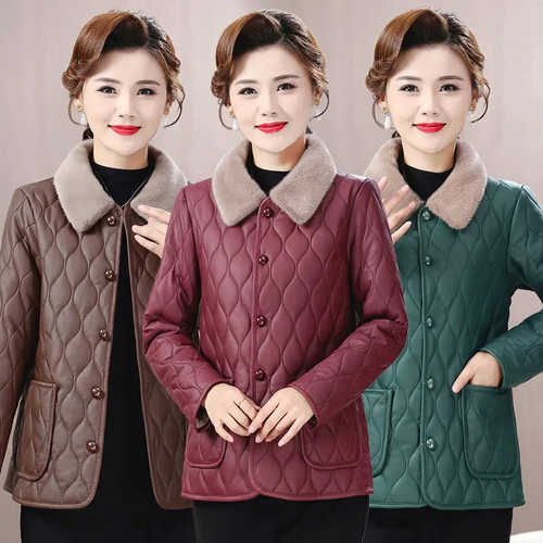 Damen-Winterjacke, gefüttert, für Mütter, elegant
