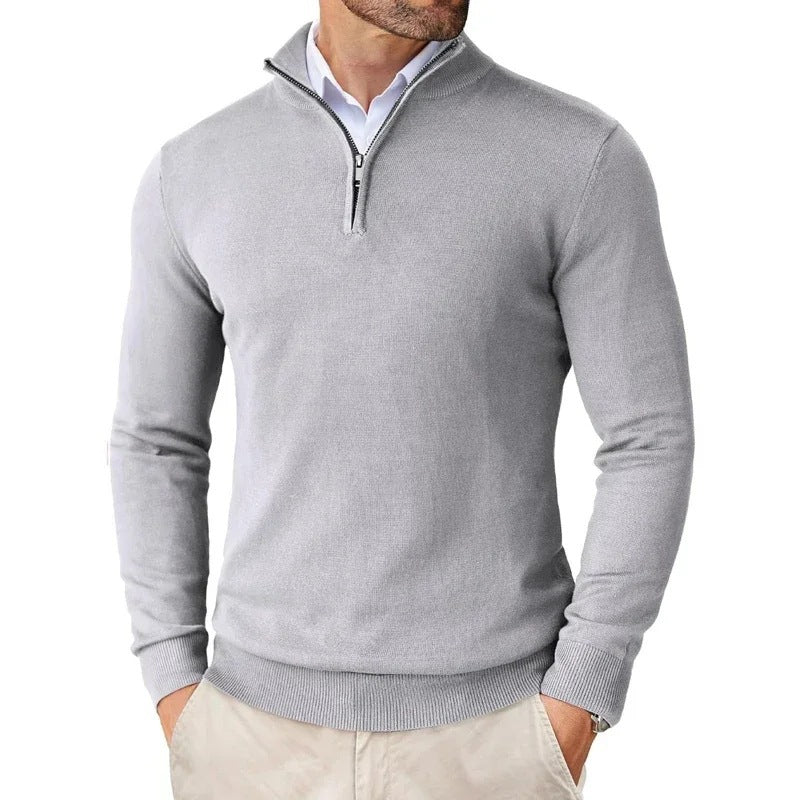 Herren Sweatshirt mit Stehkragen und Reißverschluss