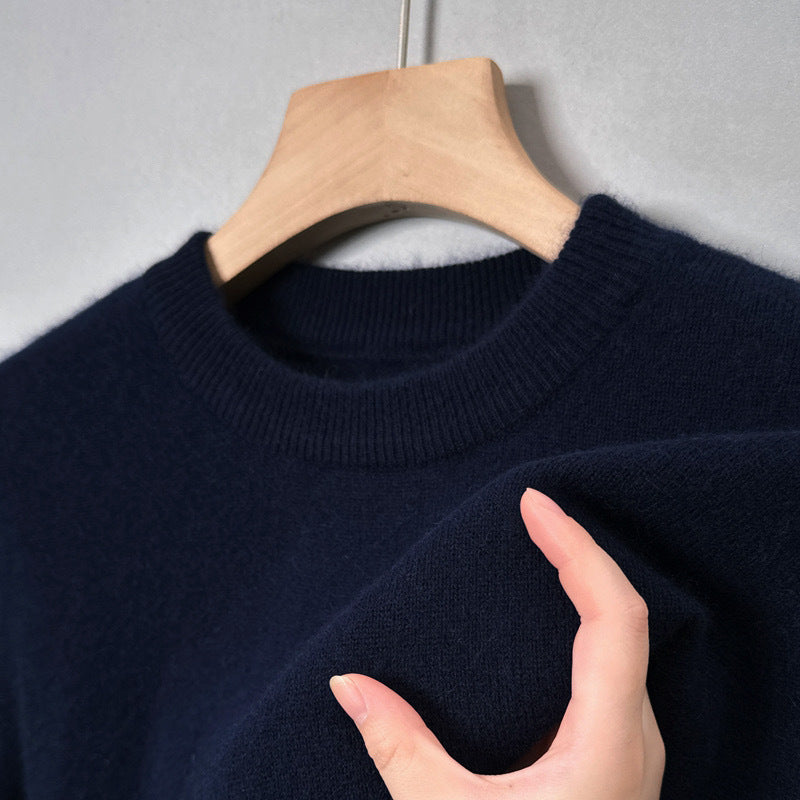 Herren-Strickpullover mit Stehkragen, langärmelig