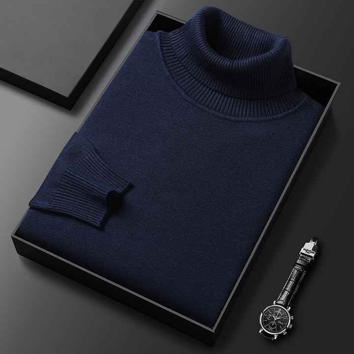 Herren-Rollkragenpullover, elastisch und körperbetont