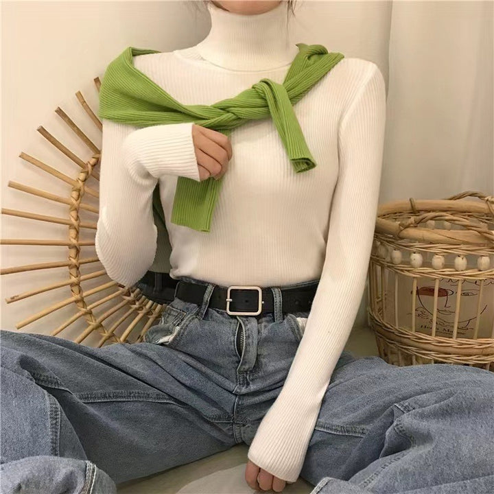 Vielseitiger Damen-Strickpullover mit Stehkragen