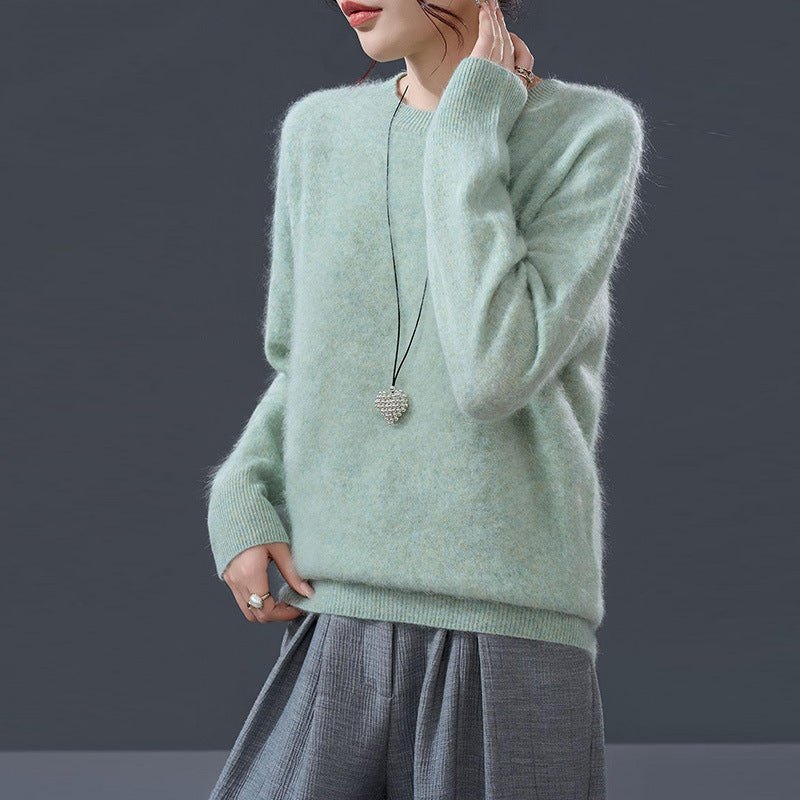 Damen-Strickpullover aus weichem Woll-Kaschmir-Mix