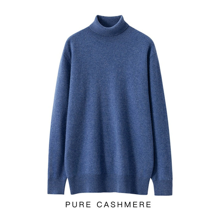 Herren-Rollkragenpullover aus reiner Wolle, Strick