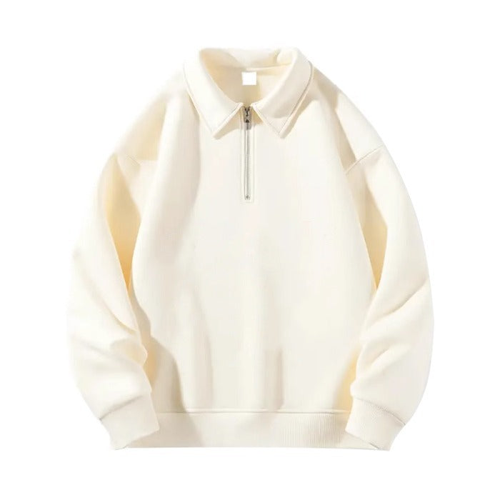 Polo-Sweatshirt mit halbem Reißverschluss, leicht