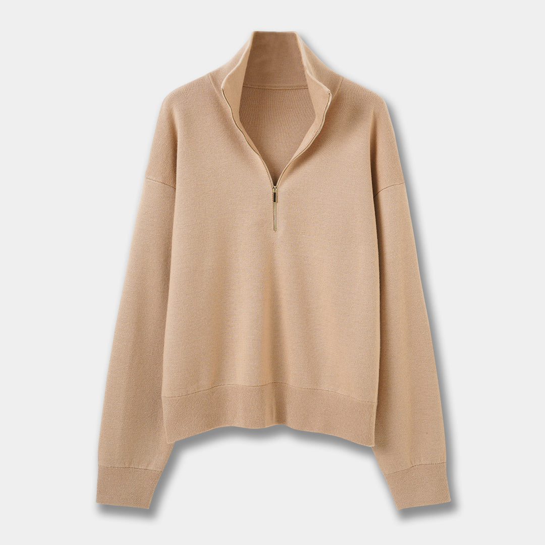 Eleganter Damen-Strickpullover mit Reißverschluss