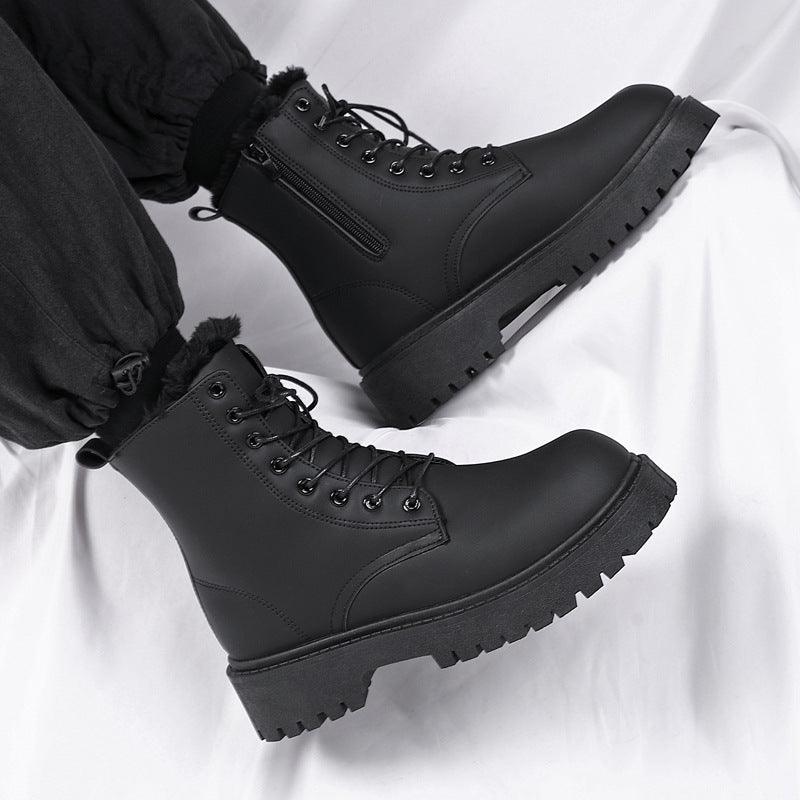 Gefütterte Herren-Stiefel im Biker-Stil