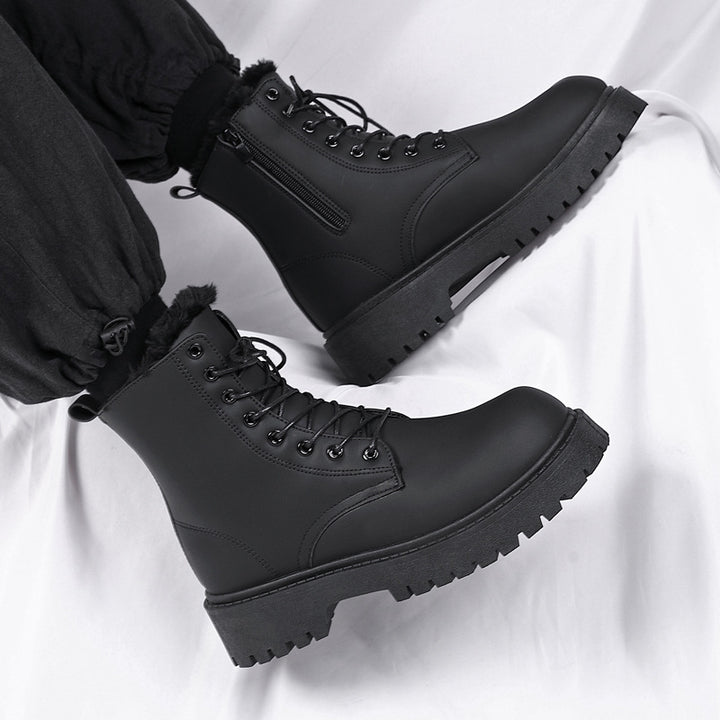 Gefütterte Herren-Stiefel im Biker-Stil