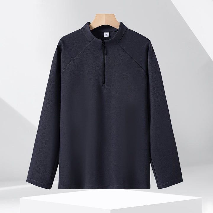 Halbreißverschluss-Sweatshirt mit Stehkragen, 320g