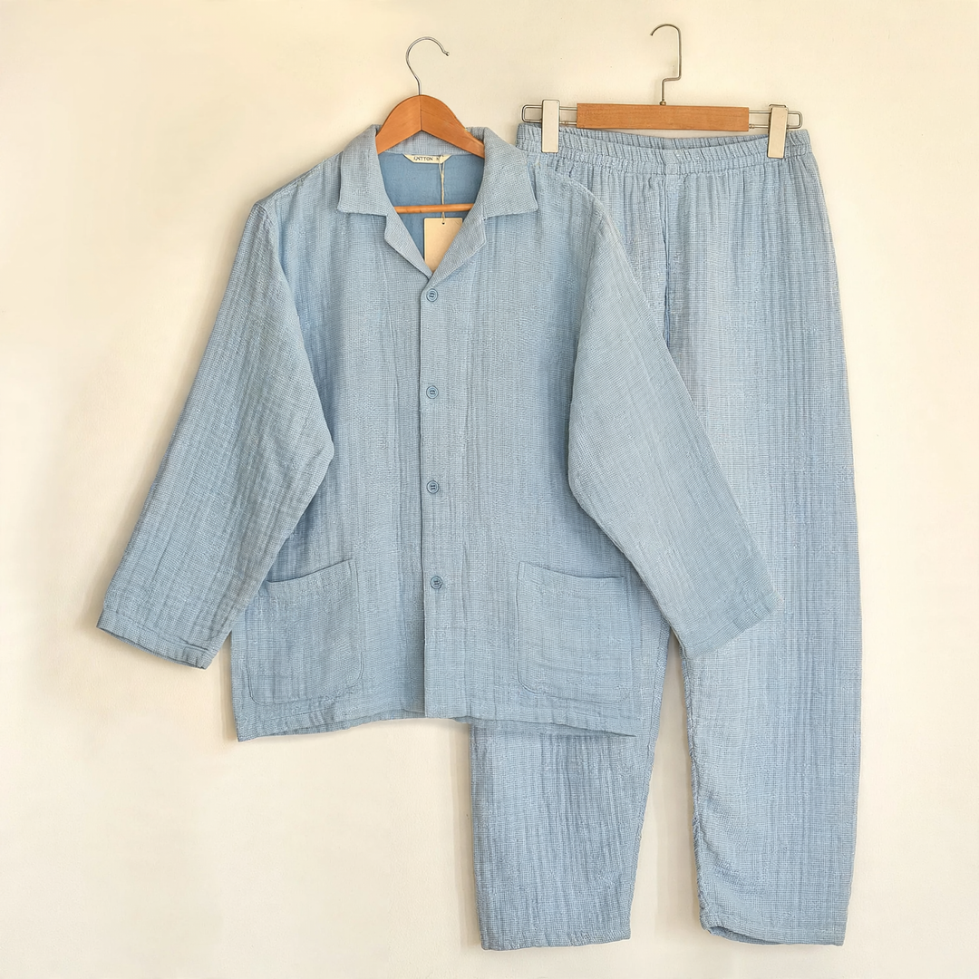 Unisex-Hausanzug, 4-lagige Baumwollgaze, weich