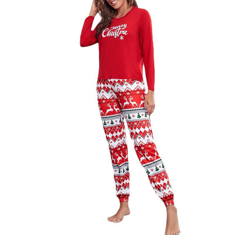 Damen-Pyjama-Set, Langarm, weihnachtliches Camouflage-Design