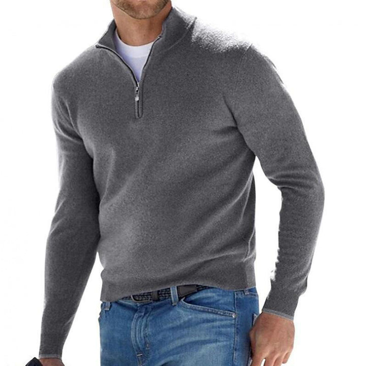 Herren-Langarm-Kaschmirpullover, schlichtes Design