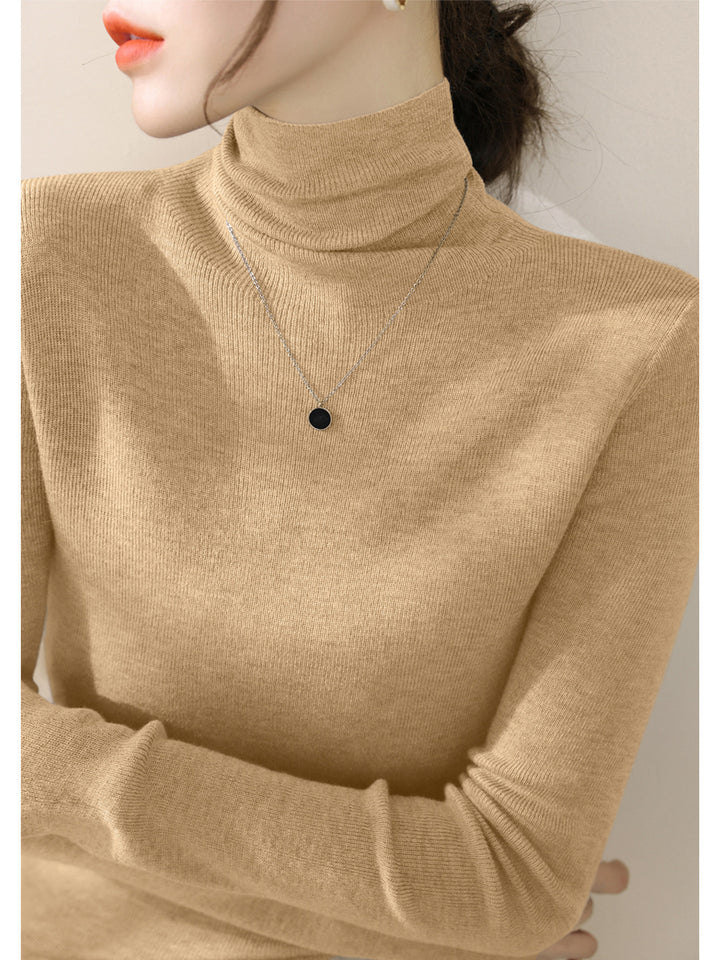 Damen-Strickpullover, figurbetont, mit Stehkragen