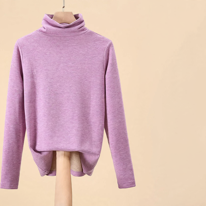Damen-Langarmshirt, gefüttert, mit Rundhalsausschnitt