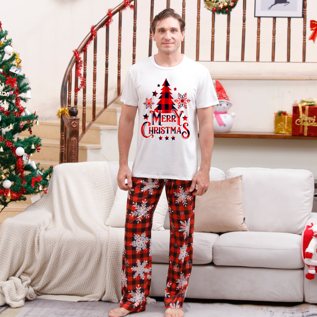 Weihnachts-Familien-Schlafanzug-Set mit Karomuster