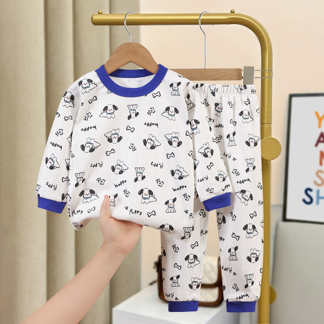 Kinder-Schlafanzug aus Baumwolle mit Jacquard-Muster