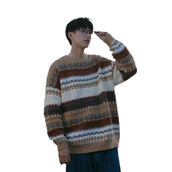 Herren-Strickpullover im Fair-Isle-Stil