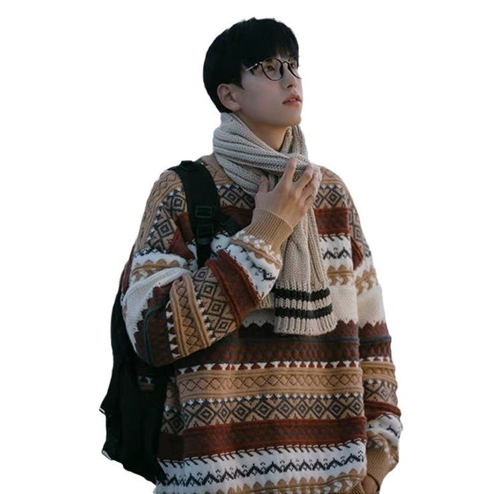 Herren-Strickpullover im Fair-Isle-Stil