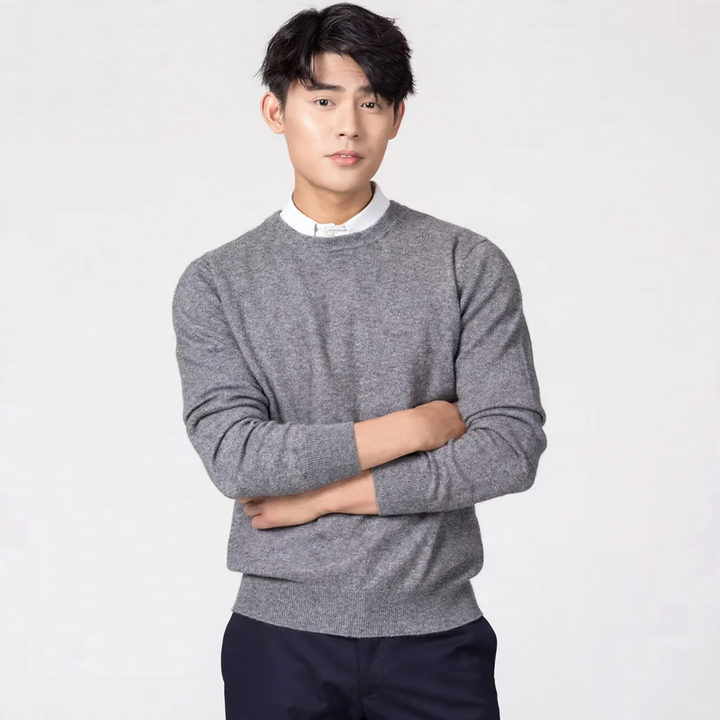 Herren-Strickpullover mit V-Ausschnitt