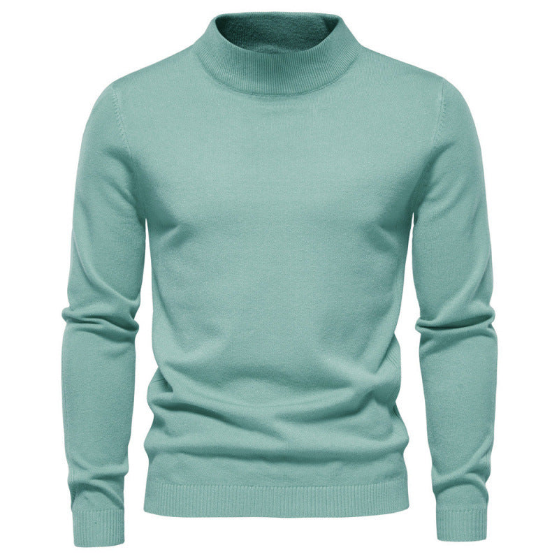 Herren-Rollkragenpullover, gestrickt, einfarbig