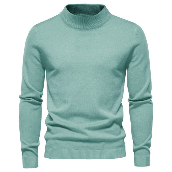 Herren-Rollkragenpullover, gestrickt, einfarbig