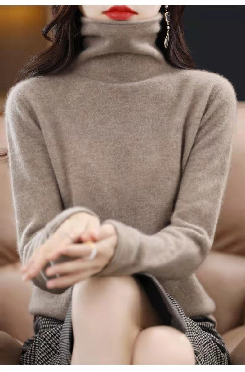 Damen-Wollpullover mit Rollkragen