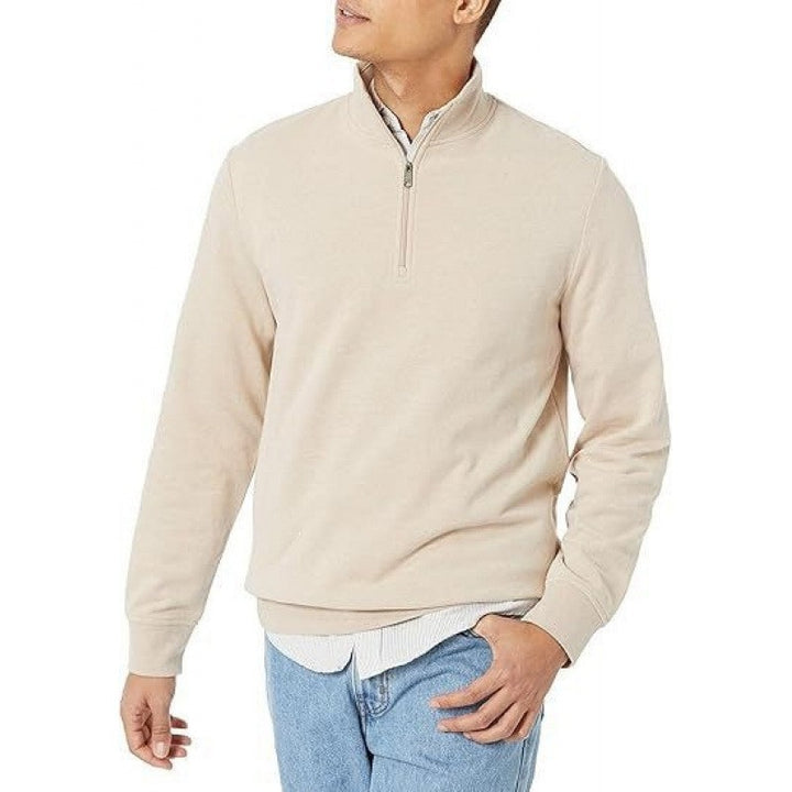 Herren-Sweatshirt mit Stehkragen und Viertelreißverschluss
