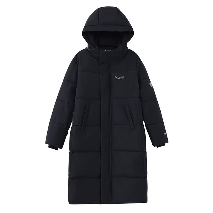 Lange, gefütterte Damen-Winterjacke, locker geschnitten