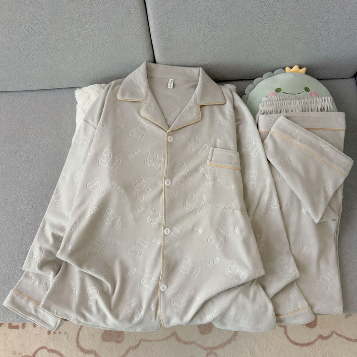 Herren-Pyjama-Set, warmes Thermomaterial, lockere Passform