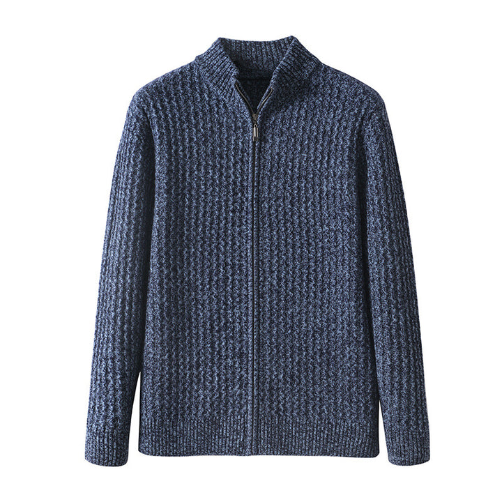 Gefütterte Strickjacke mit Reißverschluss für Herren