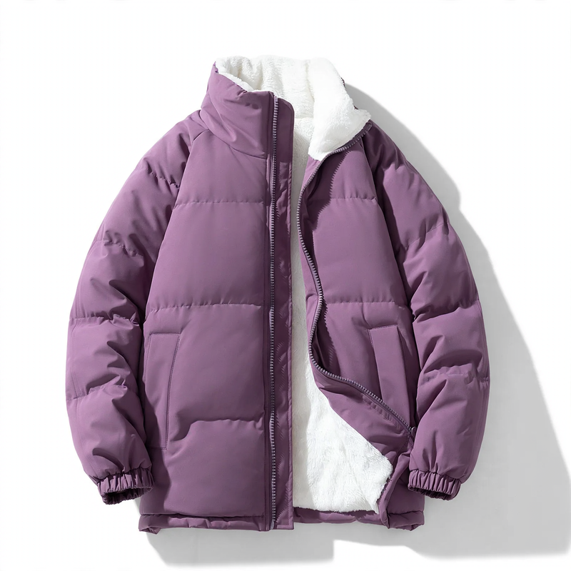 Herren-Steppjacke, winddicht, Stehkragen, locker