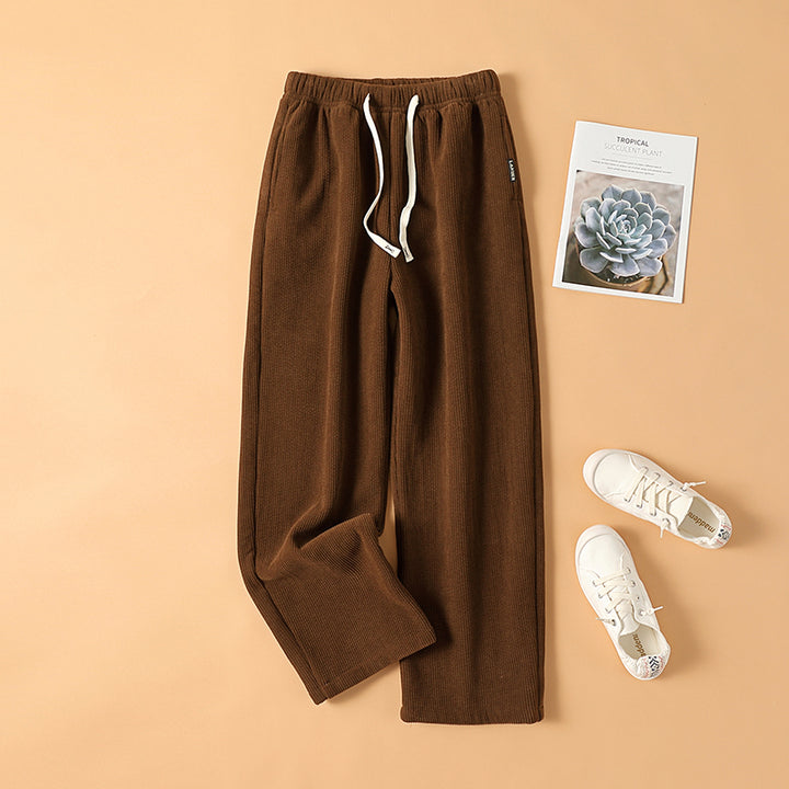Gefütterte Kord-Hose mit hohem Bund