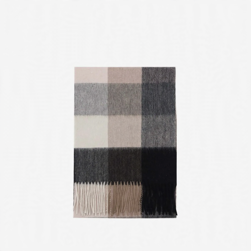 Wollschal mit Karomuster, 180x30 cm