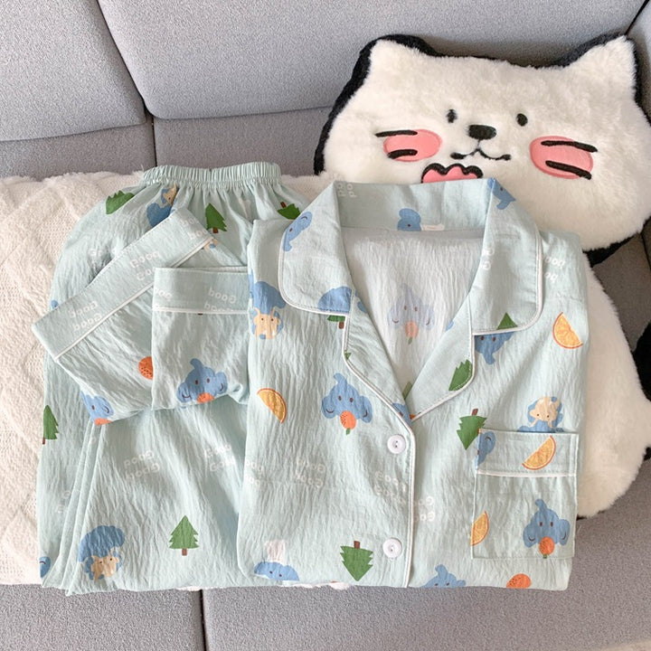 Damen-Pyjama-Set, Langarm, atmungsaktiv