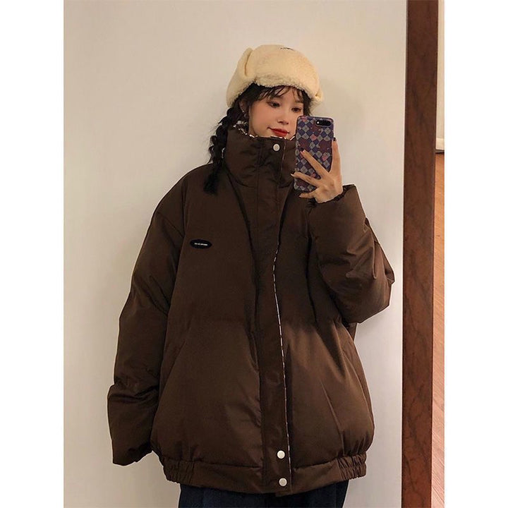 Kurze, wattierte Steppjacke mit Stehkragen