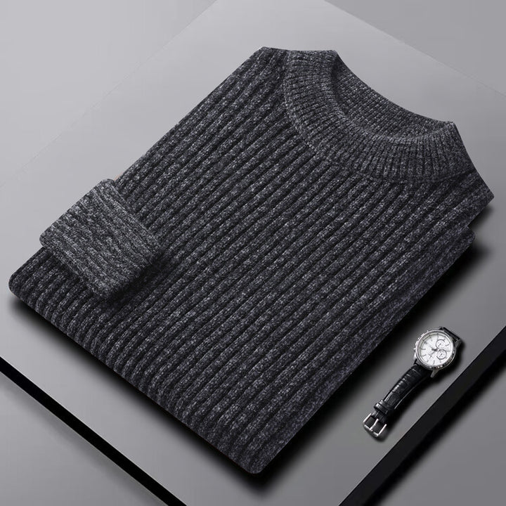Herren-Chenille-Pullover mit hohem Kragen