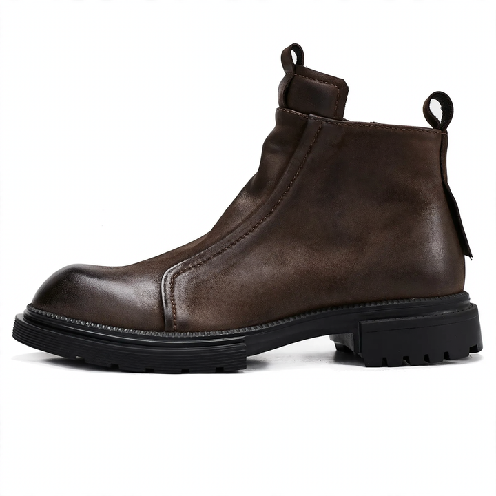 Herren-Chelsea-Stiefel mit Plateau, Echtleder