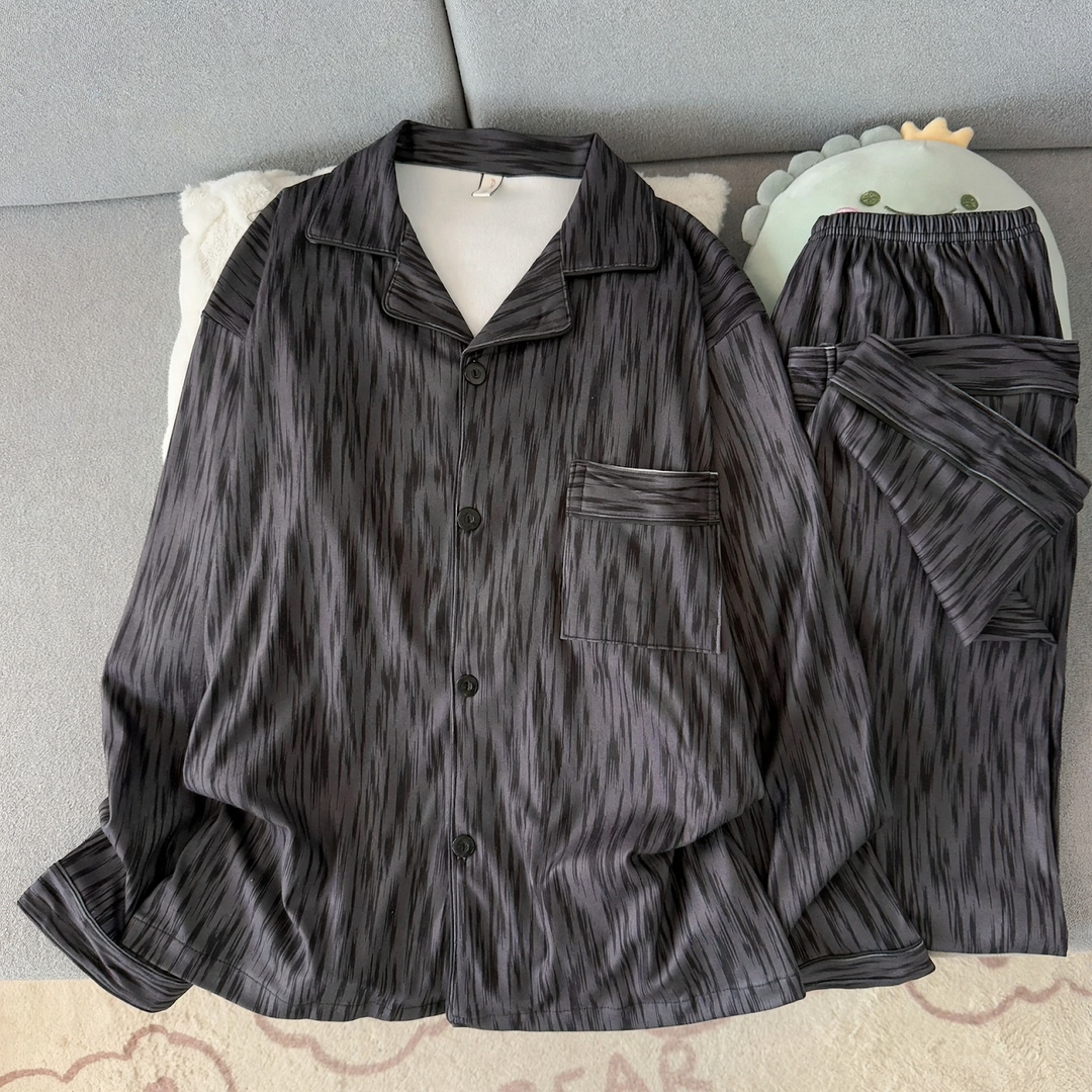 Herren-Pyjama-Set, warmes Thermomaterial, lockere Passform