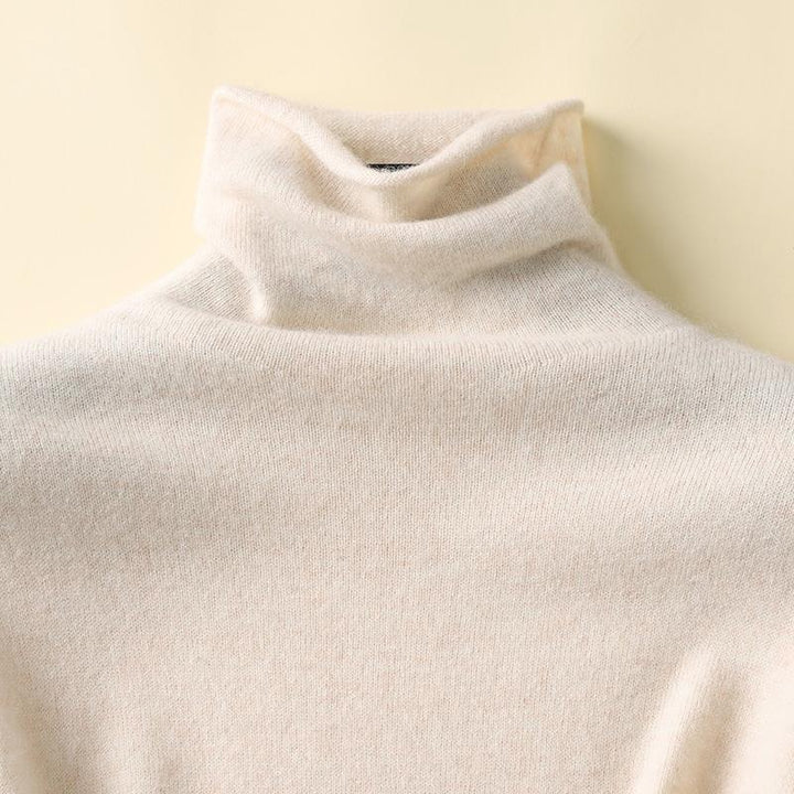 Damen-Wollpullover mit Stehkragen aus reiner Wolle
