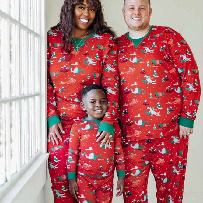 Familien-Schlafanzug-Set, Weihnachtsmotiv, langärmelig